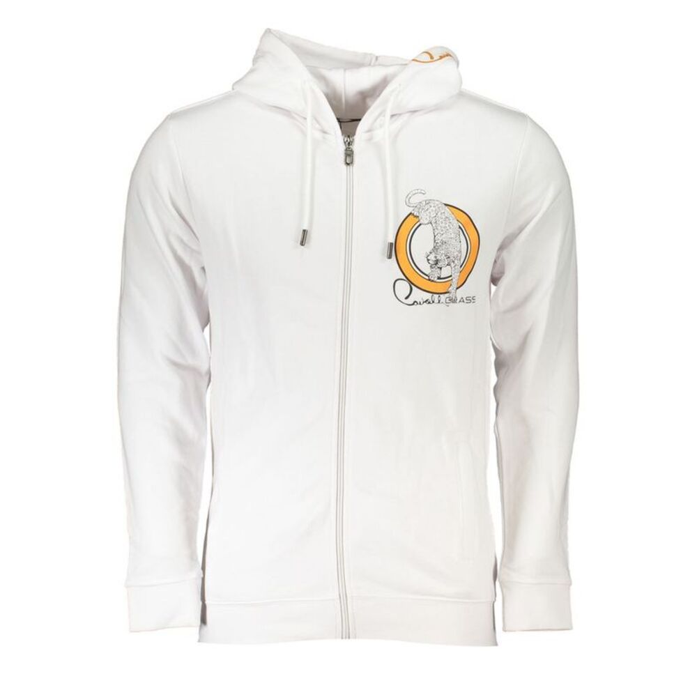 Cavalli Class Bianco Cotton Men Men's Sweatshirt